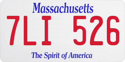 MA license plate 7LI526