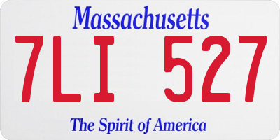 MA license plate 7LI527