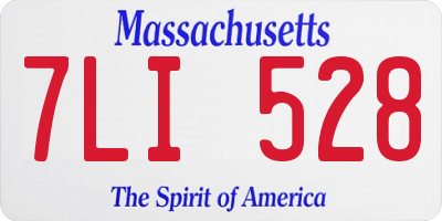 MA license plate 7LI528