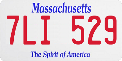 MA license plate 7LI529