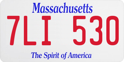 MA license plate 7LI530