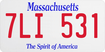 MA license plate 7LI531