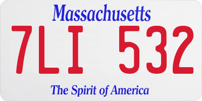 MA license plate 7LI532