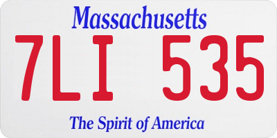 MA license plate 7LI535