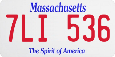 MA license plate 7LI536