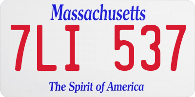 MA license plate 7LI537