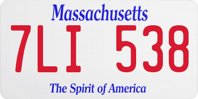 MA license plate 7LI538