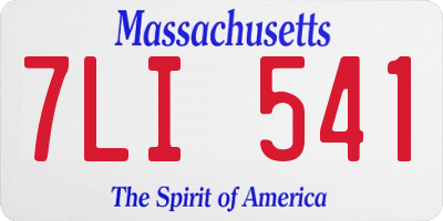 MA license plate 7LI541