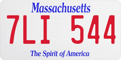 MA license plate 7LI544