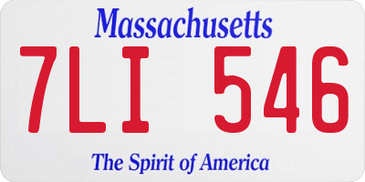 MA license plate 7LI546