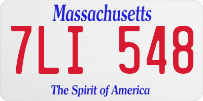 MA license plate 7LI548