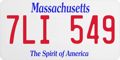 MA license plate 7LI549
