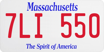 MA license plate 7LI550