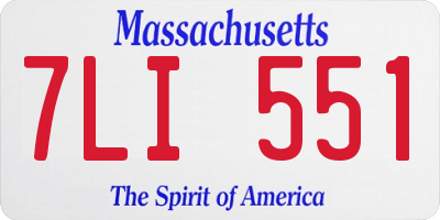MA license plate 7LI551