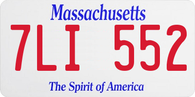 MA license plate 7LI552