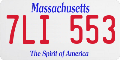 MA license plate 7LI553