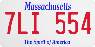 MA license plate 7LI554
