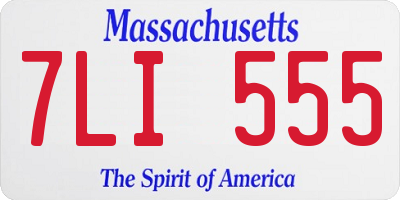 MA license plate 7LI555