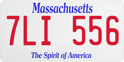 MA license plate 7LI556