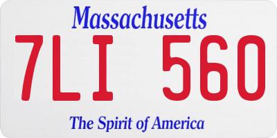 MA license plate 7LI560