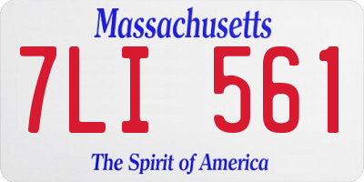 MA license plate 7LI561