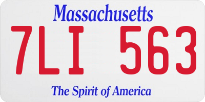 MA license plate 7LI563
