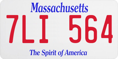 MA license plate 7LI564
