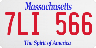 MA license plate 7LI566