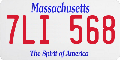 MA license plate 7LI568