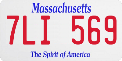 MA license plate 7LI569
