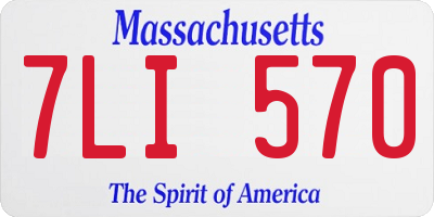 MA license plate 7LI570