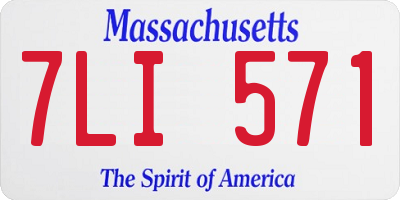 MA license plate 7LI571