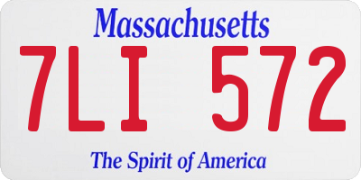 MA license plate 7LI572