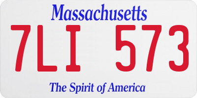 MA license plate 7LI573