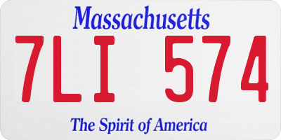 MA license plate 7LI574