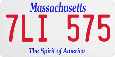 MA license plate 7LI575