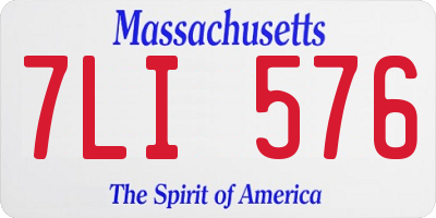 MA license plate 7LI576