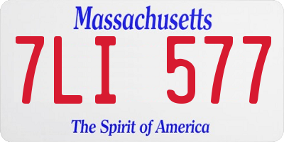 MA license plate 7LI577