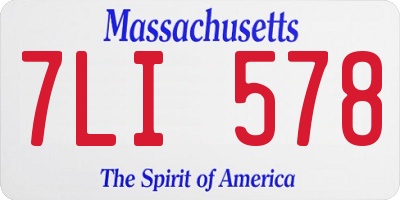 MA license plate 7LI578