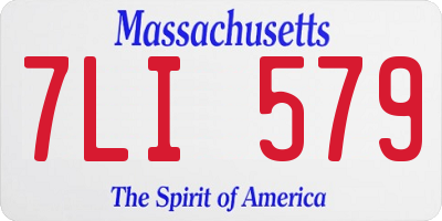MA license plate 7LI579