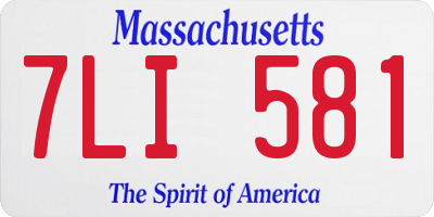 MA license plate 7LI581
