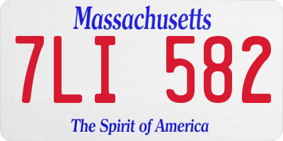 MA license plate 7LI582