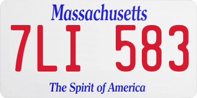 MA license plate 7LI583