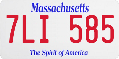 MA license plate 7LI585