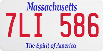 MA license plate 7LI586