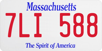 MA license plate 7LI588