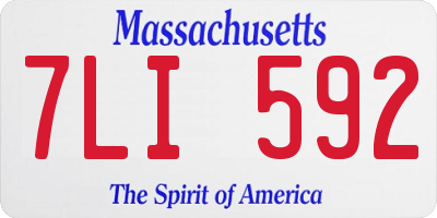 MA license plate 7LI592