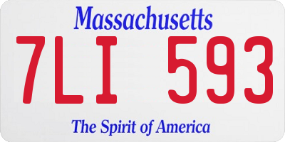 MA license plate 7LI593
