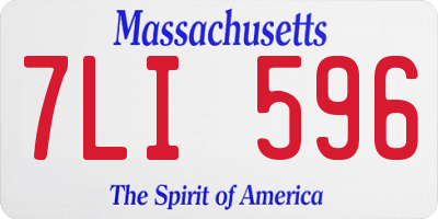 MA license plate 7LI596