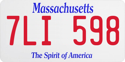 MA license plate 7LI598
